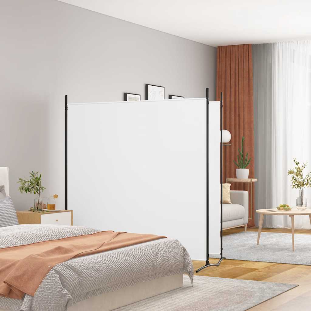 2-panels rumdeler 348x180 cm stof hvid billede