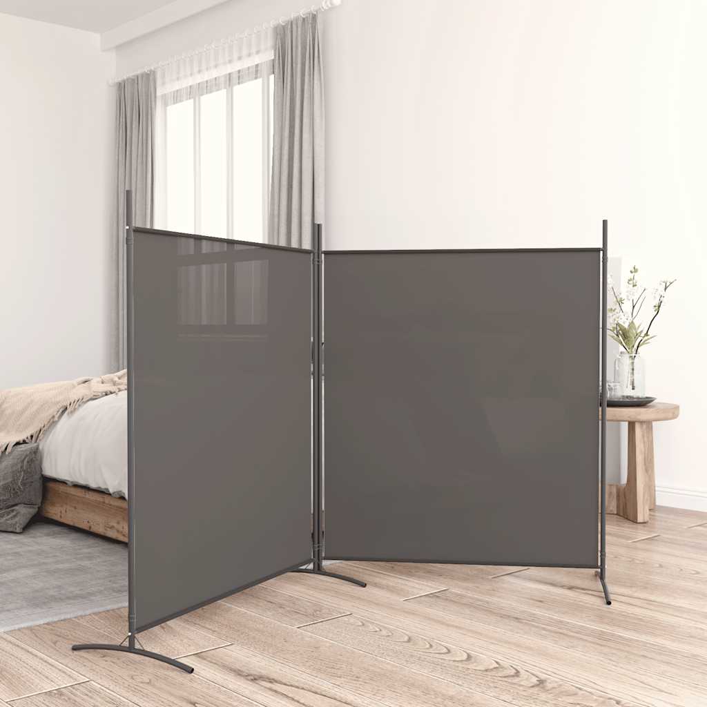 2-panels rumdeler 348x180 cm stof antracitgrå billede