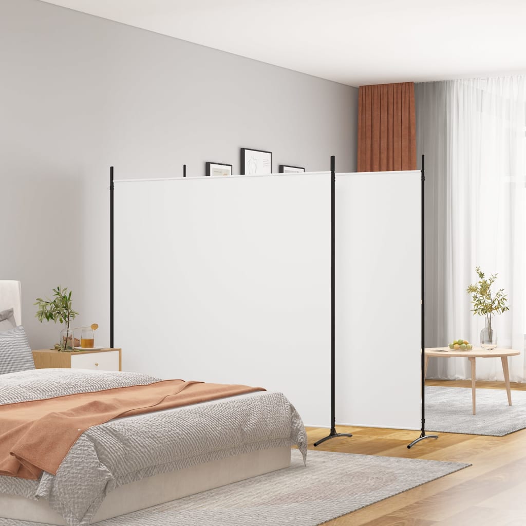 2-Panels Rumdeler Stof Hvid - 3 / 525 x 180 cm