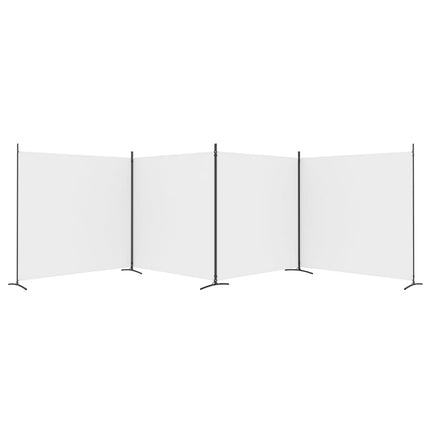4-panels rumdeler 698x180 cm stof hvid