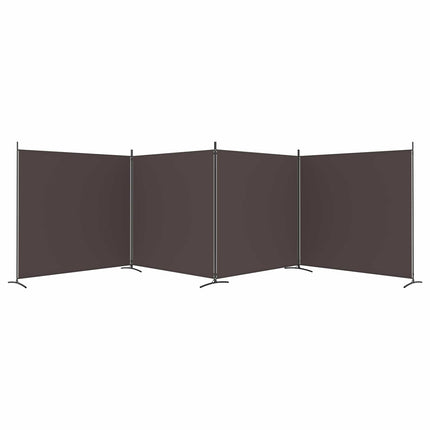 4-panels rumdeler 698x180 cm stof brun