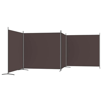 4-panels rumdeler 698x180 cm stof brun