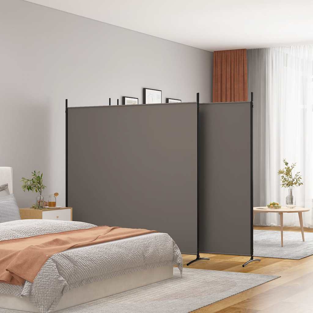 4-panels rumdeler 698x180 cm stof antracitgrå billede
