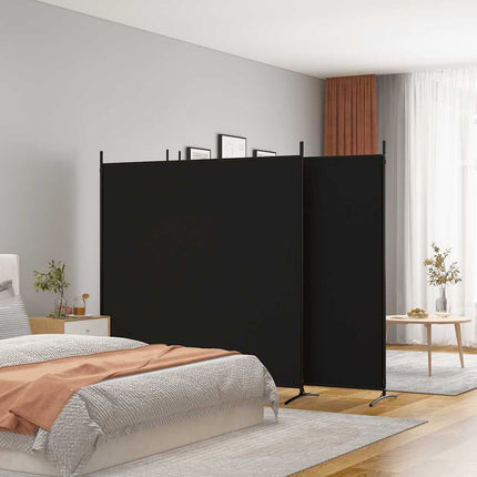 4-panels rumdeler 698x180 cm stof sort