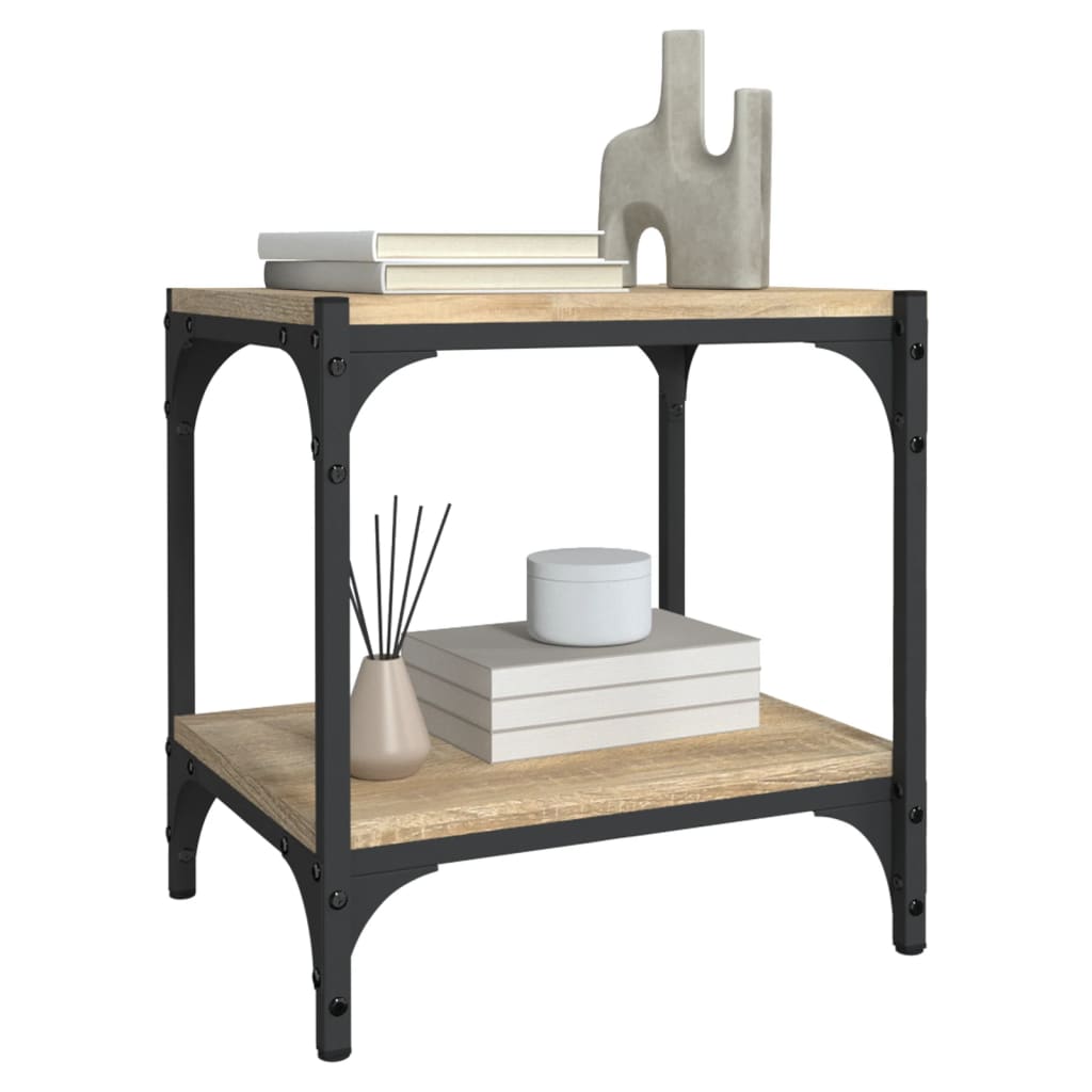 tv-bord 40x33x41 cm konstrueret træ og stål sonoma-eg