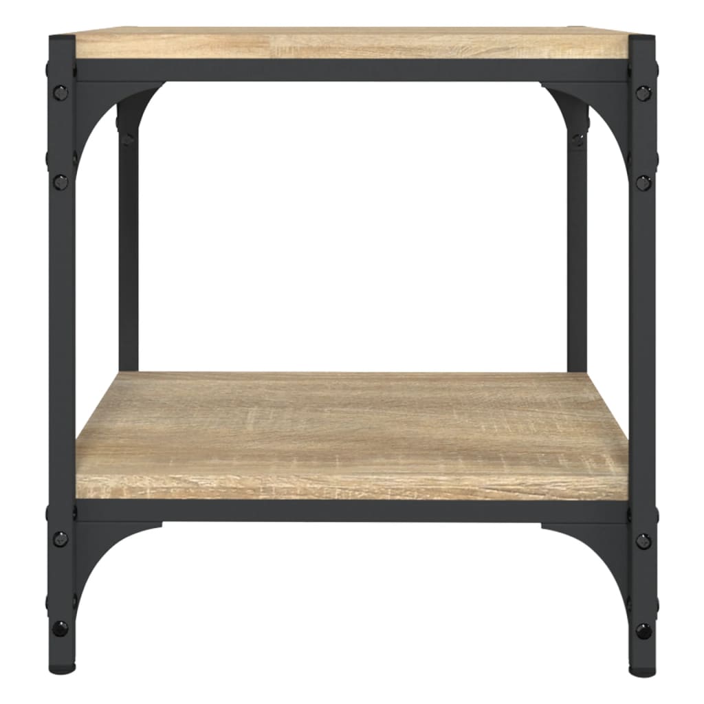 tv-bord 40x33x41 cm konstrueret træ og stål sonoma-eg