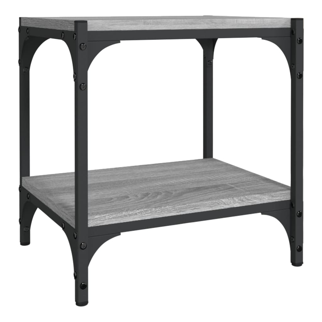 tv-bord 40x33x41 cm konstrueret træ og stål grå sonoma-eg