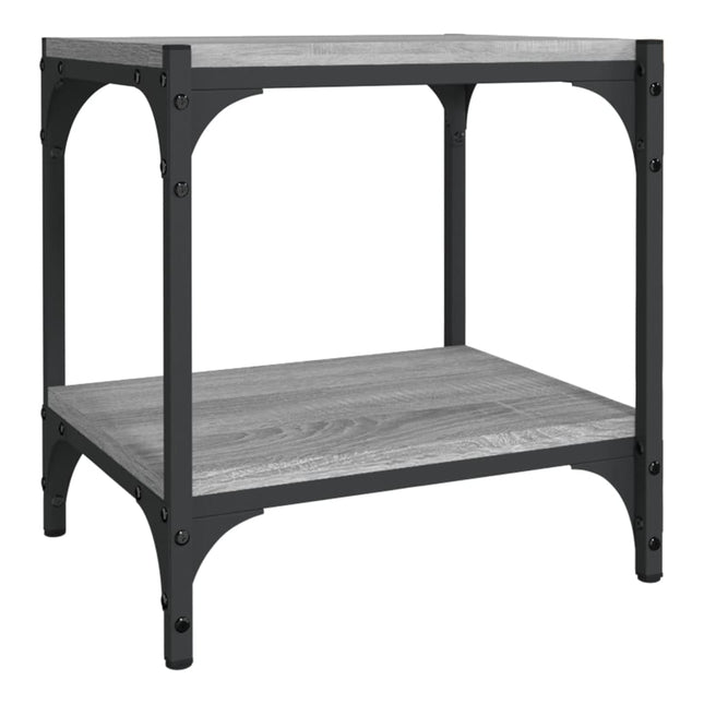 tv-bord 40x33x41 cm konstrueret træ og stål grå sonoma-eg