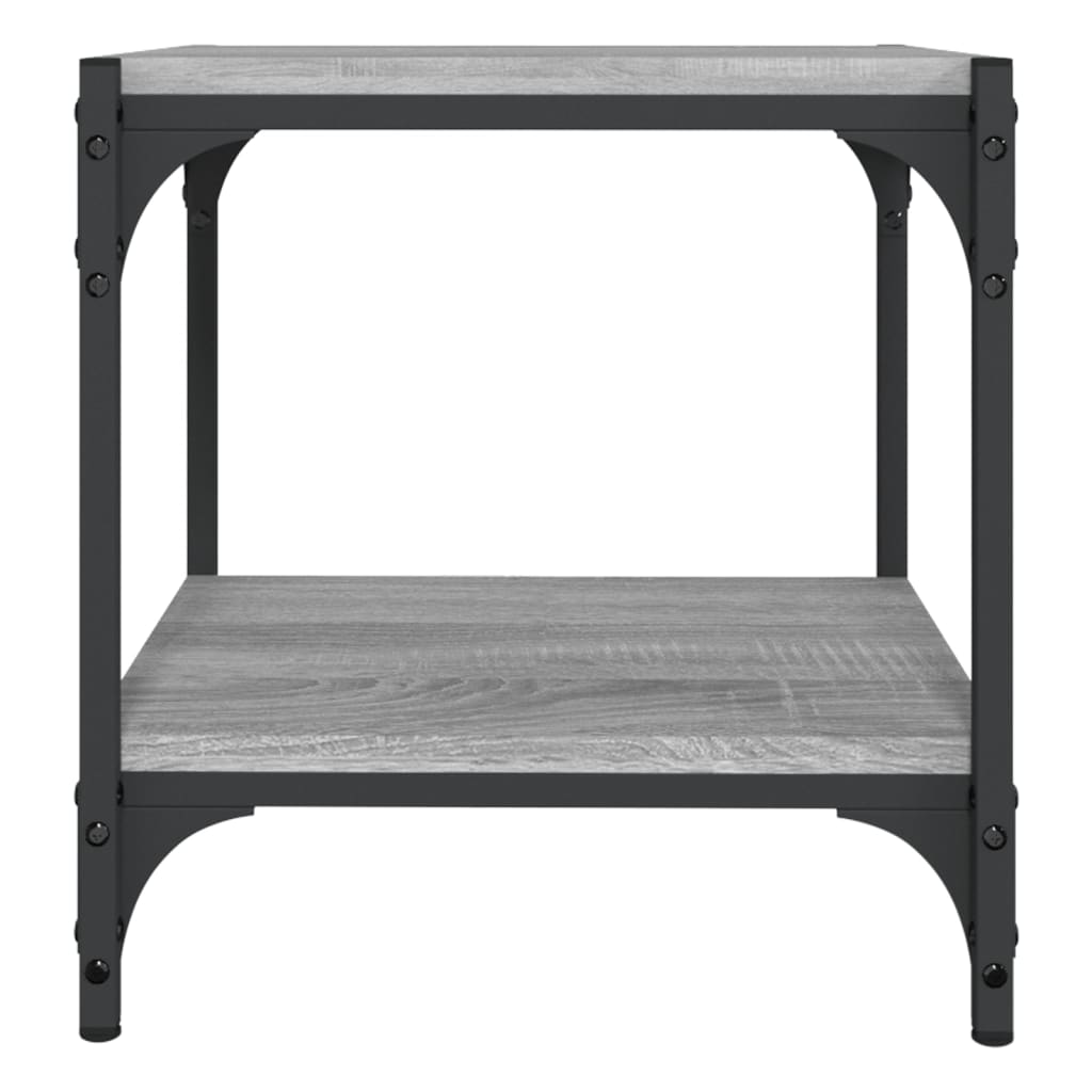 tv-bord 40x33x41 cm konstrueret træ og stål grå sonoma-eg