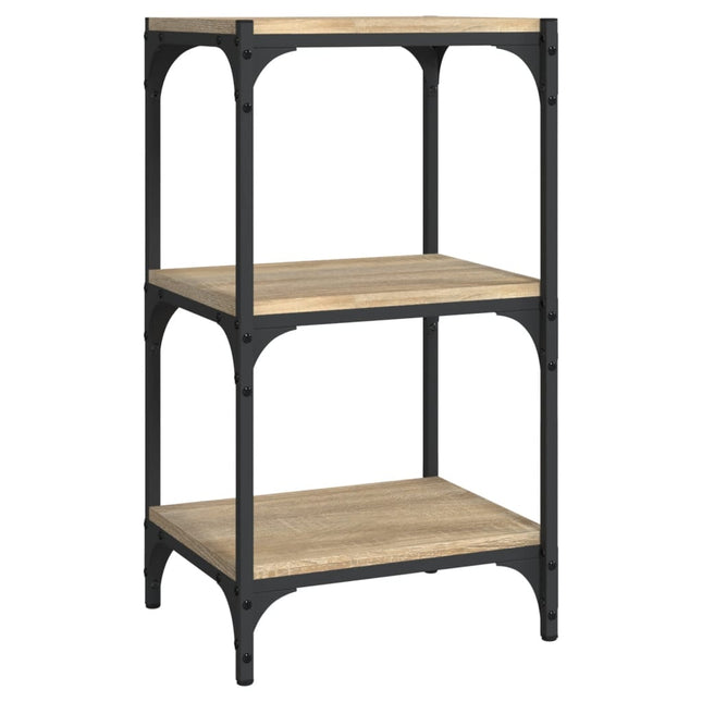 bogreol 40x33x70,5 cm konstrueret træ og stål sonoma-eg