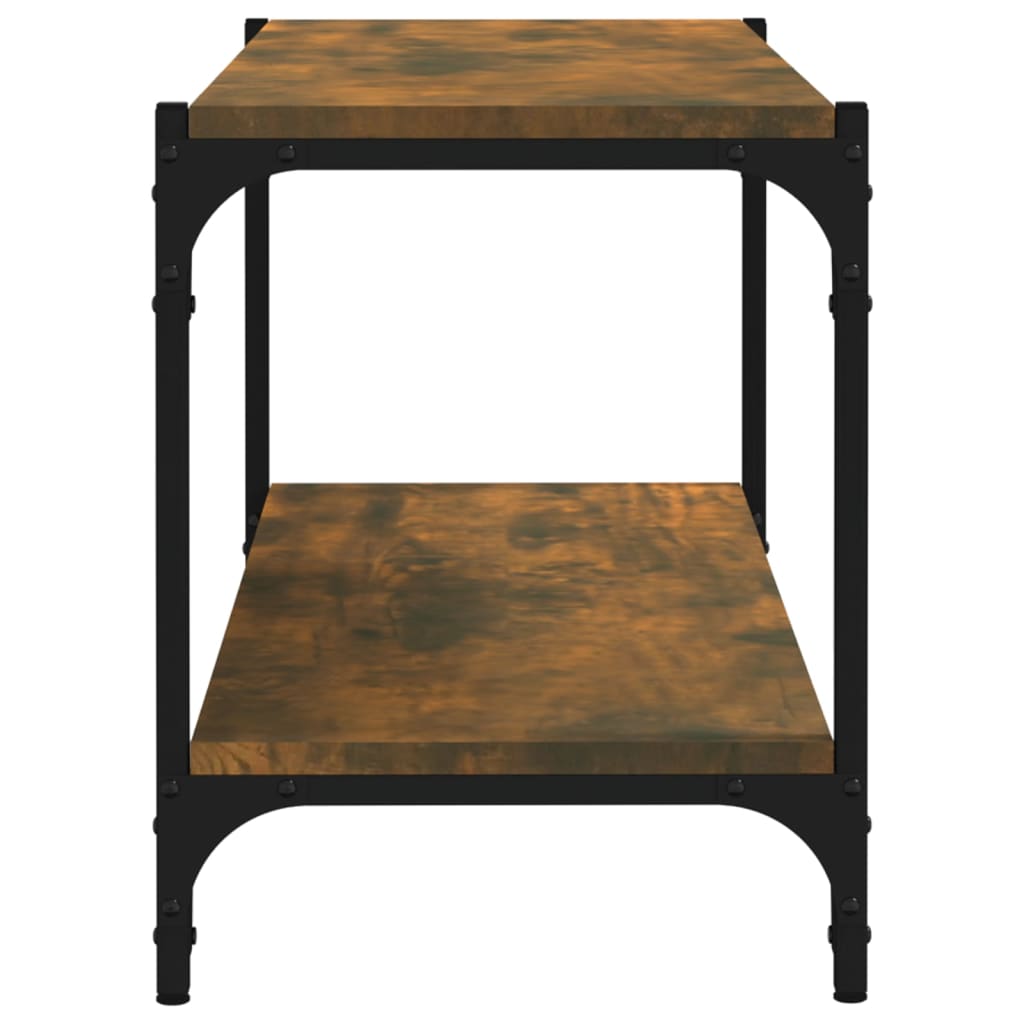 tv-bord 80x33x41 cm konstrueret træ og stål røget egetræsfarve