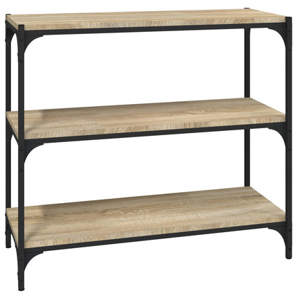 bogreol 80x33x70,5 cm konstrueret træ og stål sonoma-eg