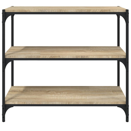 bogreol 80x33x70,5 cm konstrueret træ og stål sonoma-eg
