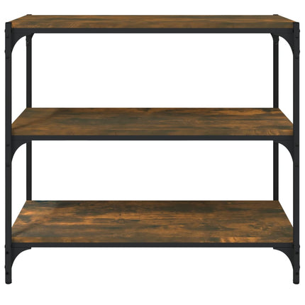 bogreol 80x33x70,5 cm konstrueret træ og stål røget egetræ