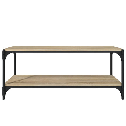tv-bord 100x33x41 cm konstrueret træ og stål sonoma-eg