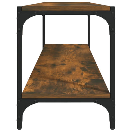 tv-bord 100x33x41 cm konstrueret træ og stål røget egetræsfarve