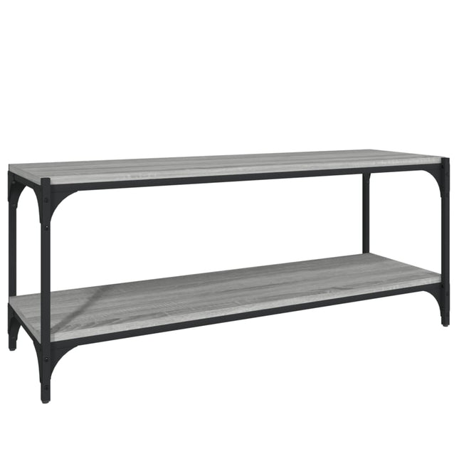 tv-bord 100x33x41 cm konstrueret træ og stål grå sonoma-eg