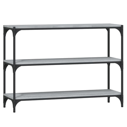 bogreol 100x33x70,5 cm konstrueret træ og stål grå sonoma-eg