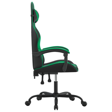 drejelig gamingstol kunstlæder sort og grøn