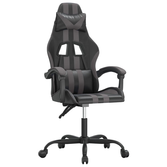 drejelig gamingstol kunstlæder sort og grå