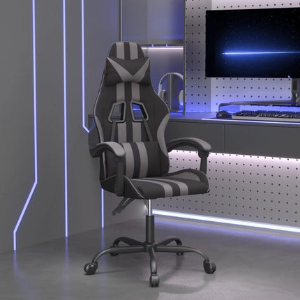 drejelig gamingstol kunstlæder sort og grå