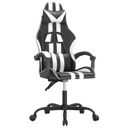 drejelig gamingstol kunstlæder sort og hvid