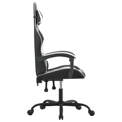 drejelig gamingstol kunstlæder sort og hvid