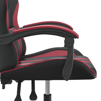 drejelig gamingstol kunstlæder sort og vinrød