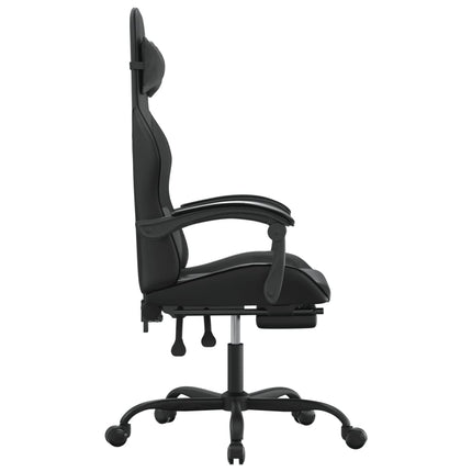 drejelig gamingstol med fodstøtte kunstlæder sort