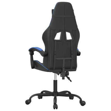 drejelig gamingstol kunstlæder sort og blå
