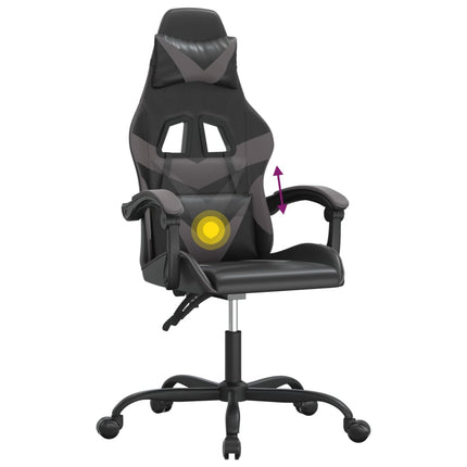 drejelig gamingstol kunstlæder sort og grå