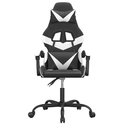 drejelig gamingstol kunstlæder sort og hvid