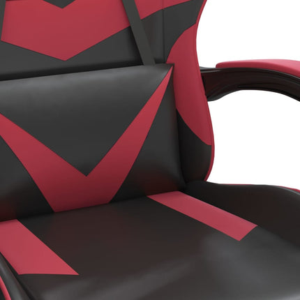 drejelig gamingstol kunstlæder sort og vinrød