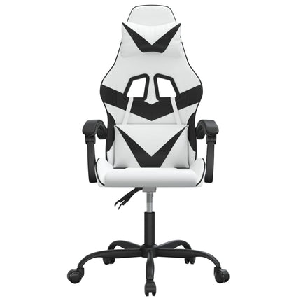 drejelig gamingstol kunstlæder hvid og sort