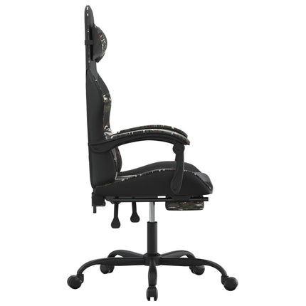 drejelig gamingstol med fodstøtte kunstlæder sort camouflage