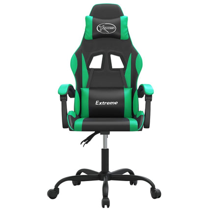 drejelig gamingstol kunstlæder sort og grøn