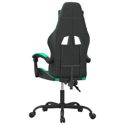 drejelig gamingstol kunstlæder sort og grøn