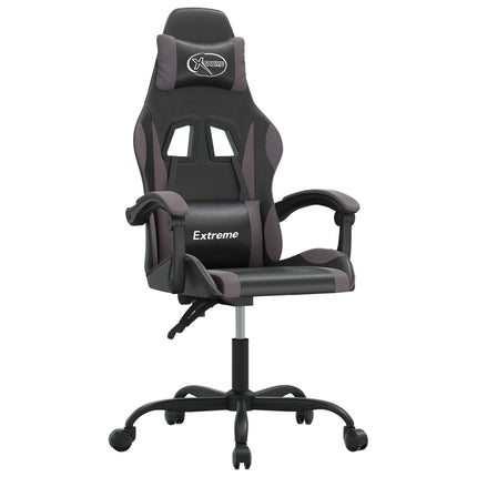 drejelig gamingstol kunstlæder sort og grå