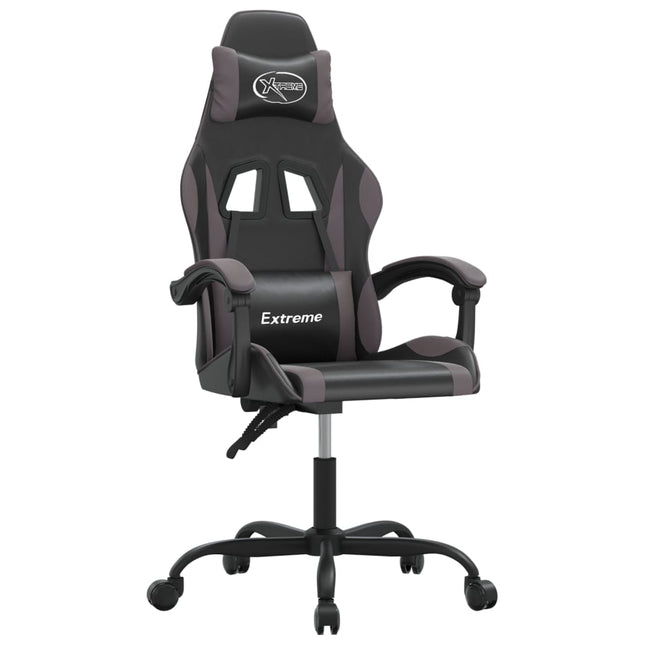 drejelig gamingstol kunstlæder sort og grå