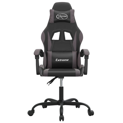 drejelig gamingstol kunstlæder sort og grå