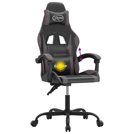 drejelig gamingstol kunstlæder sort og grå