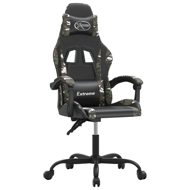 drejelig gamingstol kunstlæder sort og camouflage