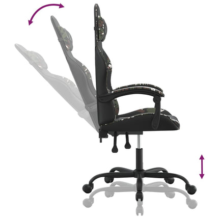 drejelig gamingstol kunstlæder sort og camouflage