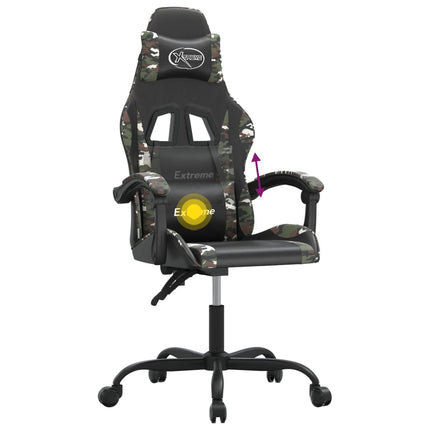 drejelig gamingstol kunstlæder sort og camouflage