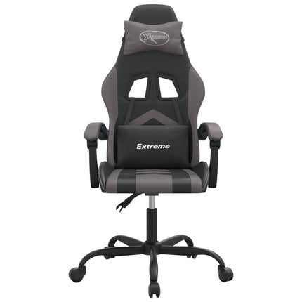 drejelig gamingstol kunstlæder sort og grå