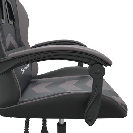 drejelig gamingstol kunstlæder sort og grå