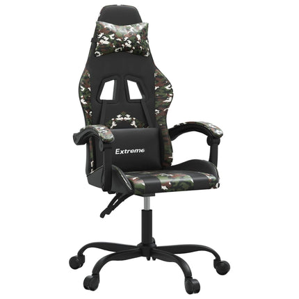 drejelig gamingstol kunstlæder sort og camouflage