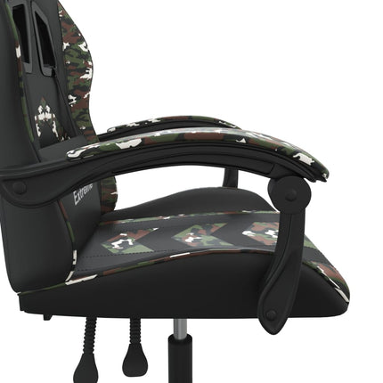 drejelig gamingstol kunstlæder sort og camouflage