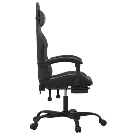 drejelig gamingstol med fodstøtte kunstlæder sort