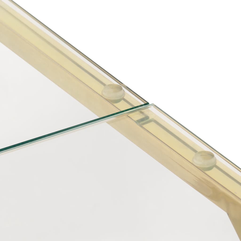 sofabord rustfrit stål og hærdet glas guldfarvet